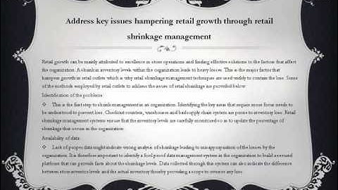 Understanding inventory shrinkage for better retailing 1