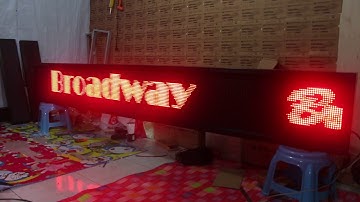 Running Text Merah 40x300Cm Wifi + LAN Outdoor