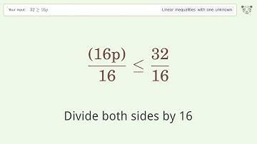 Solving Linear Inequalities: 32 is Greater Than or Equal to 16p