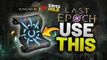 Save tons of GOLD with this in LAST EPOCH..