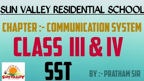 Class III & IV  SST.      CHAPTER-13 (COMMUNICATION SYSTEM)