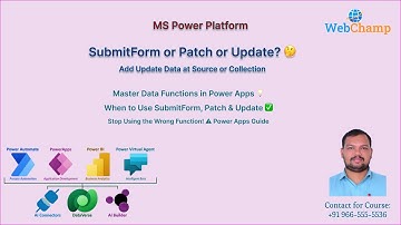 Power Apps 9: Use Cases of SubmitForm, Patch & Update Functions in Power Apps | Power Apps Tutorial