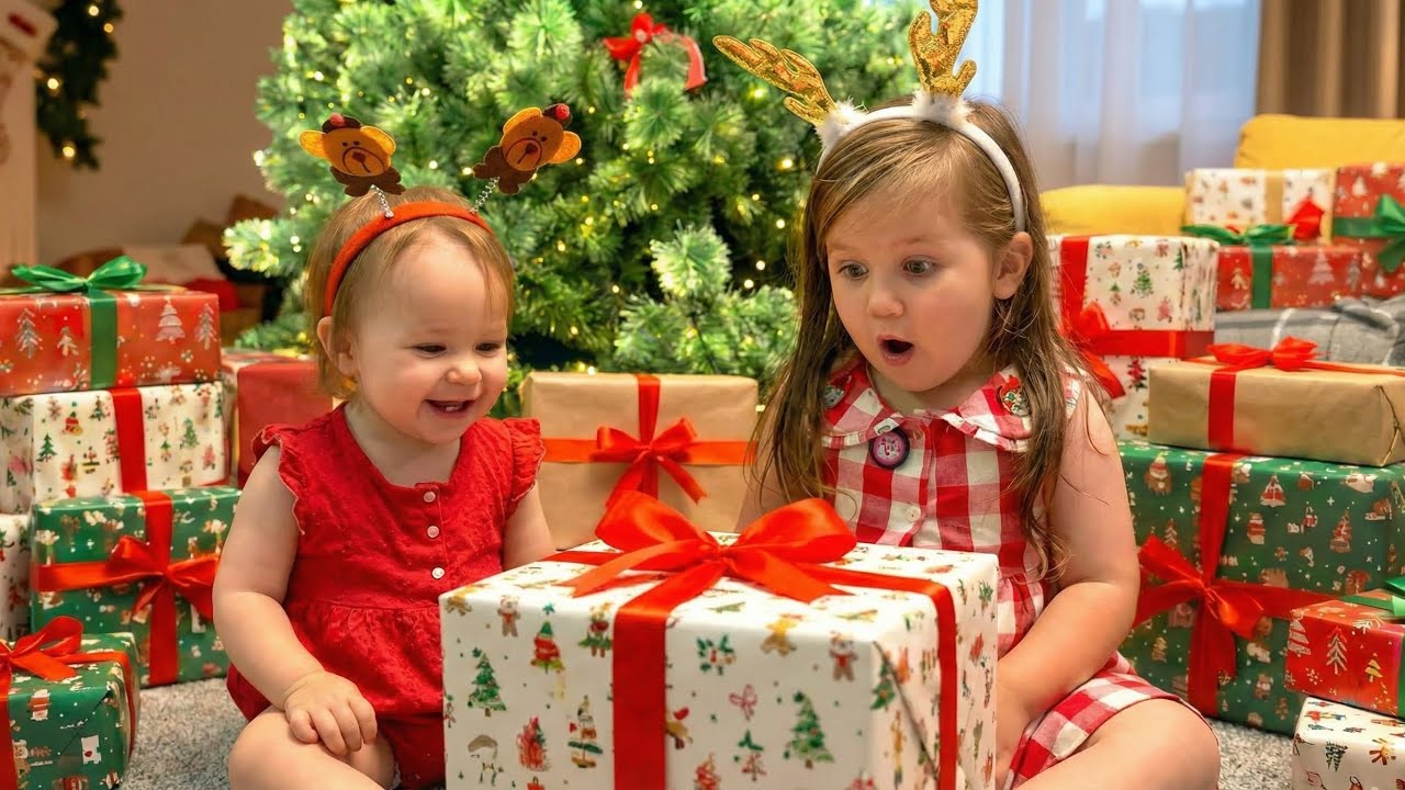 SARA E EMMA ABRINDO PRESENTES de Natal! 🎄🎁 