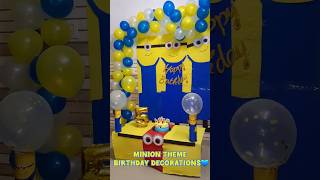 💙Easy Minion Theme Birthday Decoration idea at home🤩 🙌 Detailed video uploaded on channel👆 #minion