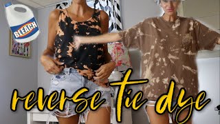 REVERSE TIE DYE TUTORIAL!! TIE DYE WITH BLEACH!
