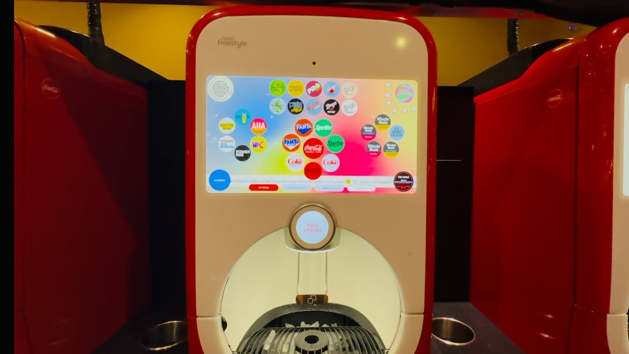 Coca-Cola Freestyle Soda Fountain Machine Menu Choices | AMC Santa Anita Theater, Arcadia California