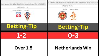 Match Predictions Czech Republic vs Croatia vs Malta vs Netherlands