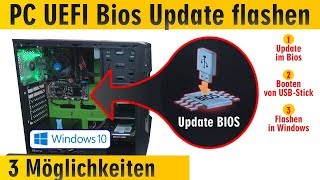 PC Bios Update Flash - UEFI Mainboard aktualisieren | brennen Windows 10 USB-Stick - [4K]