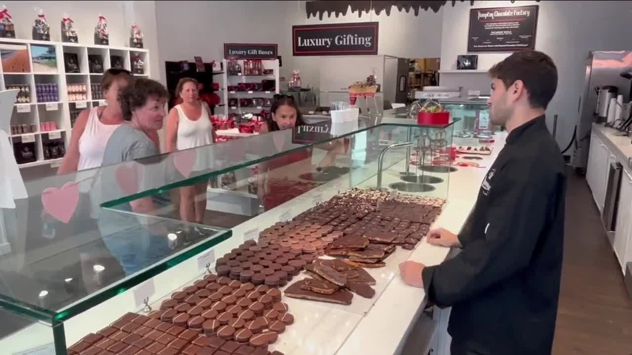 brothers play cupid at Hampton Chocolate Factory in downtown