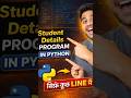 "Students Details In Python 😱 | Easy Coding!" #python #shorts #coding #programming #python