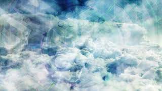 Cloudy Sky with Abstract Overlayed Symbols Refracting Light Beams 4K VJ Loop Moving Background