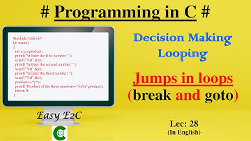 goto statement in C | break statement in C | continue statement in C