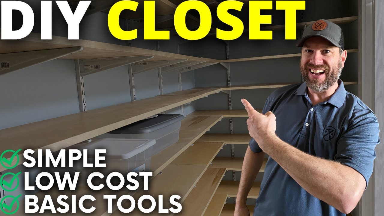 Simple closet shelves you can build in a weekend to get organized!