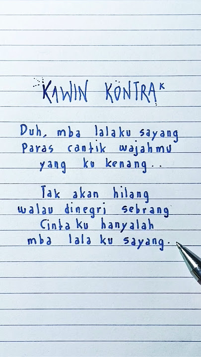 Lirik “Kawin Kontrak” ✍️ – Curahan Hati Cowok Buat Lala Widy 💔 (Part 1)