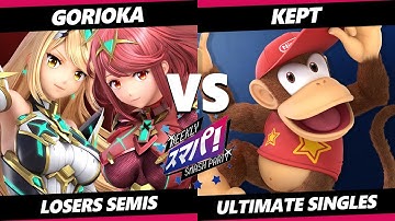 Sumapa 161 LOSERS SEMIS - Gorioka (Pyra Mythra) Vs kept (Diddy Kong, Isabelle) Smash Ultimate - SSBU