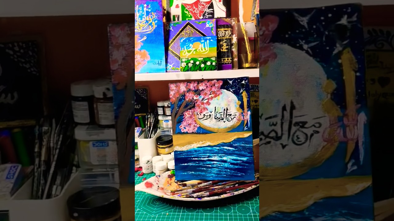 "Arabic calligraphy painting ✨🎨🖌️ #calligraphy #art#islamic #shorts .