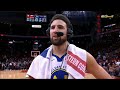 Klay Thompson talks after Golden State Warriors beat Houston Rockets 121-108