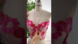 Making a corset floral embroidery dress with sleeves #creative #dress #fashion #promdress