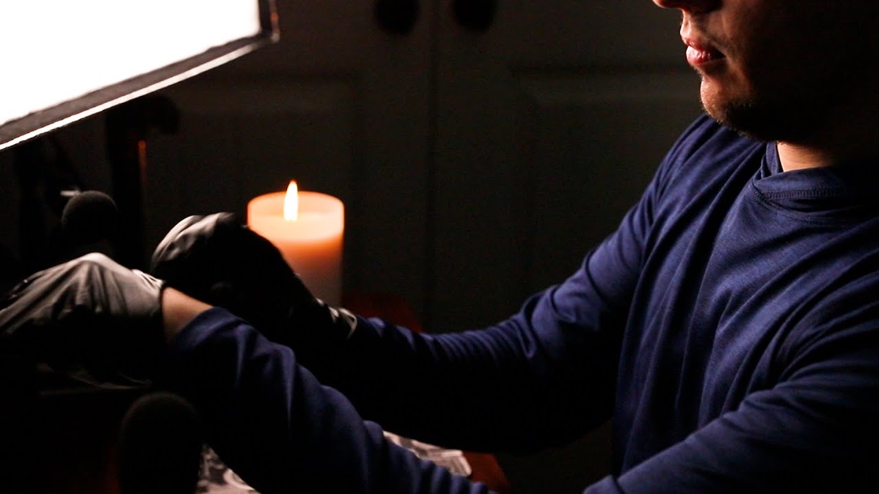 ASMR Super Relaxing and Close up Glove Sounds / Dark Ambiance