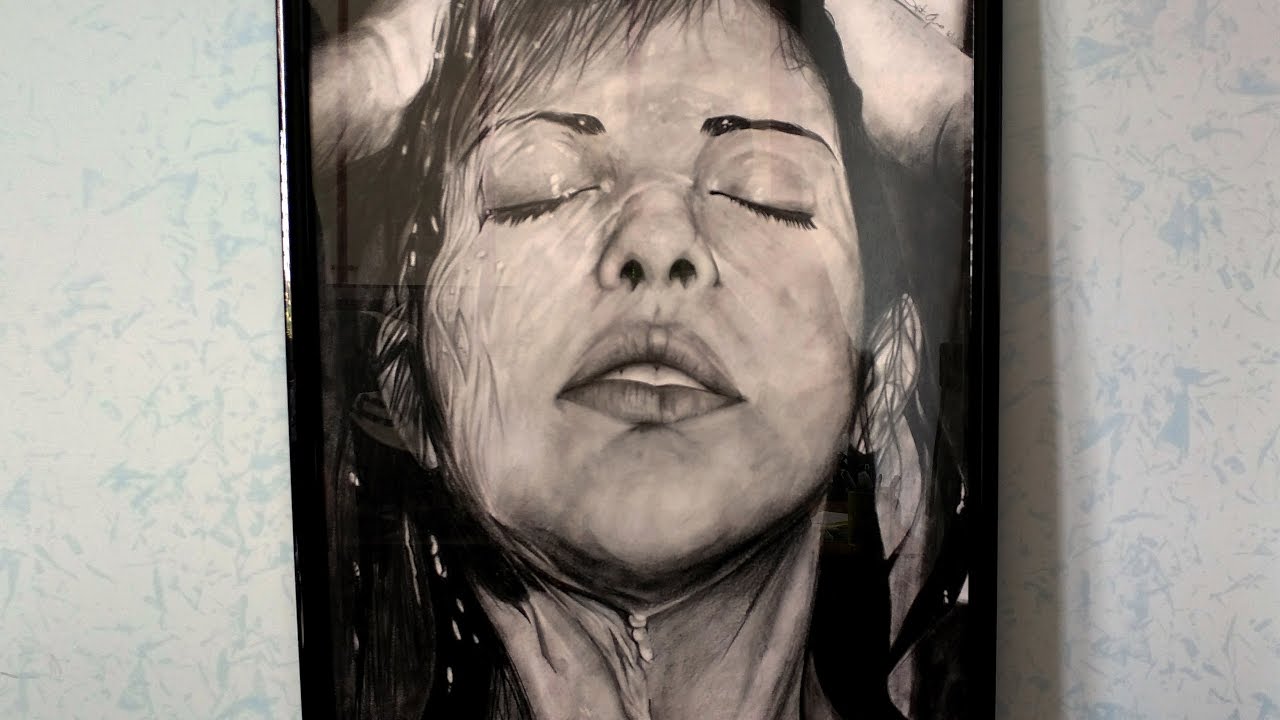 Speed drawing girl's portrait