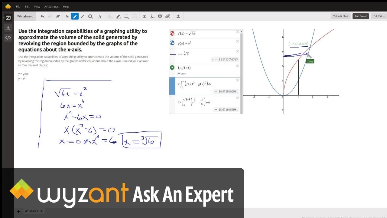Use graphing calculator to evaluate a definite integral resulting from