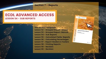 ECDL Advanced ACCESS Lesson 54 Subreports
