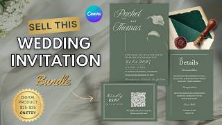 كيفية تصميم دعوة زفاف باستخدام Canva (للبيع على Etsy) screenshot 3