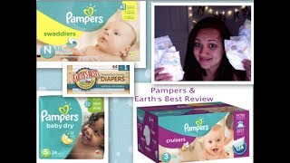 Pampers & Earths Best Review Organic Vs. Swaddlers Vs. Baby Dry Diapers Vs. Cruisers