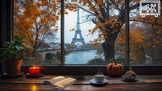 🍂 Rainy Autumn Café Ambience | Smooth Jazz & Rain Sounds for Studying, Working, and Relaxing