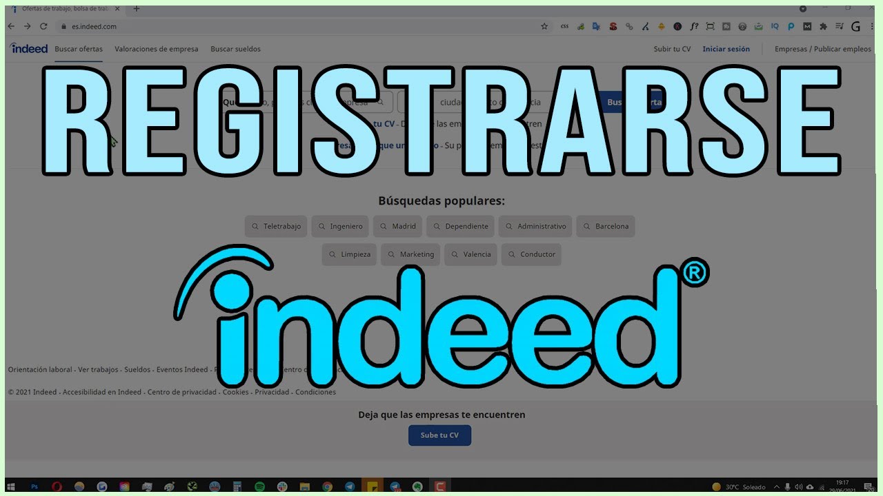 Viva ajedrez Sudán ➡️ Cómo REGISTRARSE en INDEED || Crear cuenta en Indeed paso a paso 2023 ✚  Verificar Cuenta - YouTube