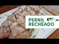 Pernil de porco desossado e recheado