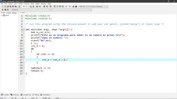 Programación en C | Estructuras repetitivas | Programa para determinar si un números es primo