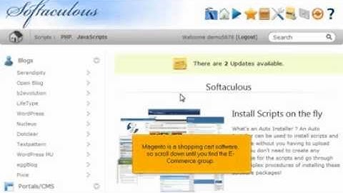 How to install Magento from Softaculous