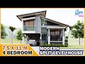 Modern Split Level House | 7.5 x 11 meters| 4 Bedroom with Swimming Pool
