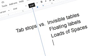 [Word Processors] Nicely aligned columns with Tab Stops -- Tutorial