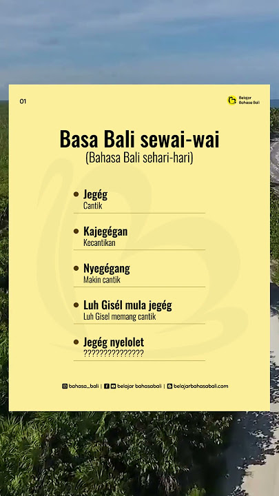 Belajar Bahasa Bali 'cantik' #bahasabali #basabali