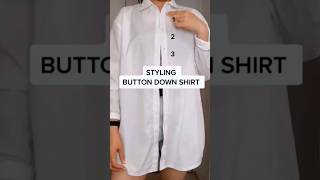 😱 Easiest Button Down Shirt Style Hack With 4 Buttons #shorts