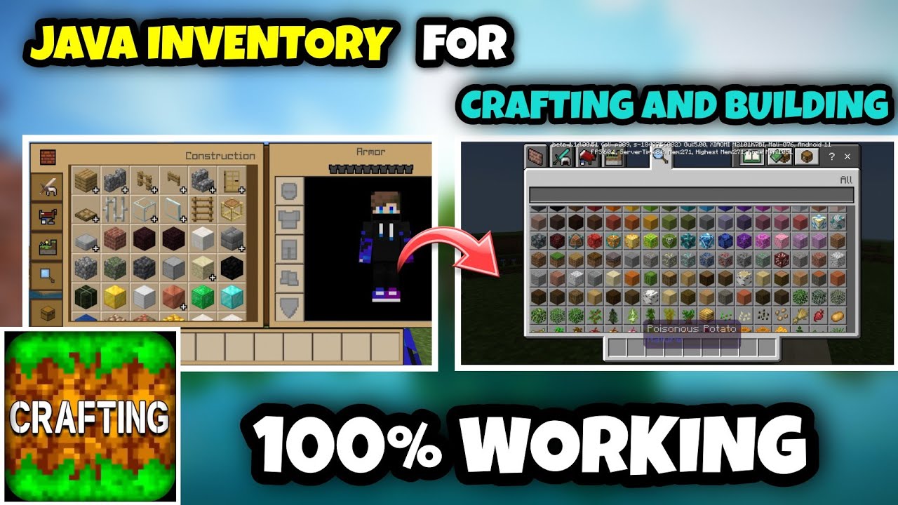 How To Get Java Inventory In Crafting And Building - YouTube