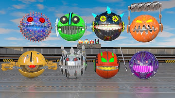 PACMAN WARS: ROBOT VS MONSTER IN PACMAN BATTLE ARENA #pacman #monsterpacman #pacmanvspacman