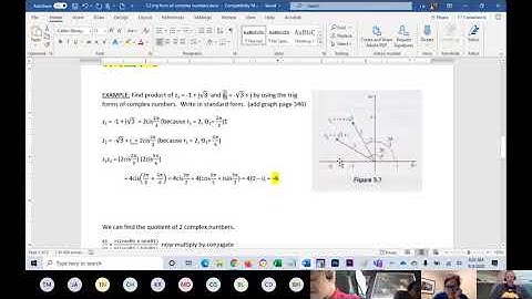 5.2 - Trig form of complex numbers - Math 1060