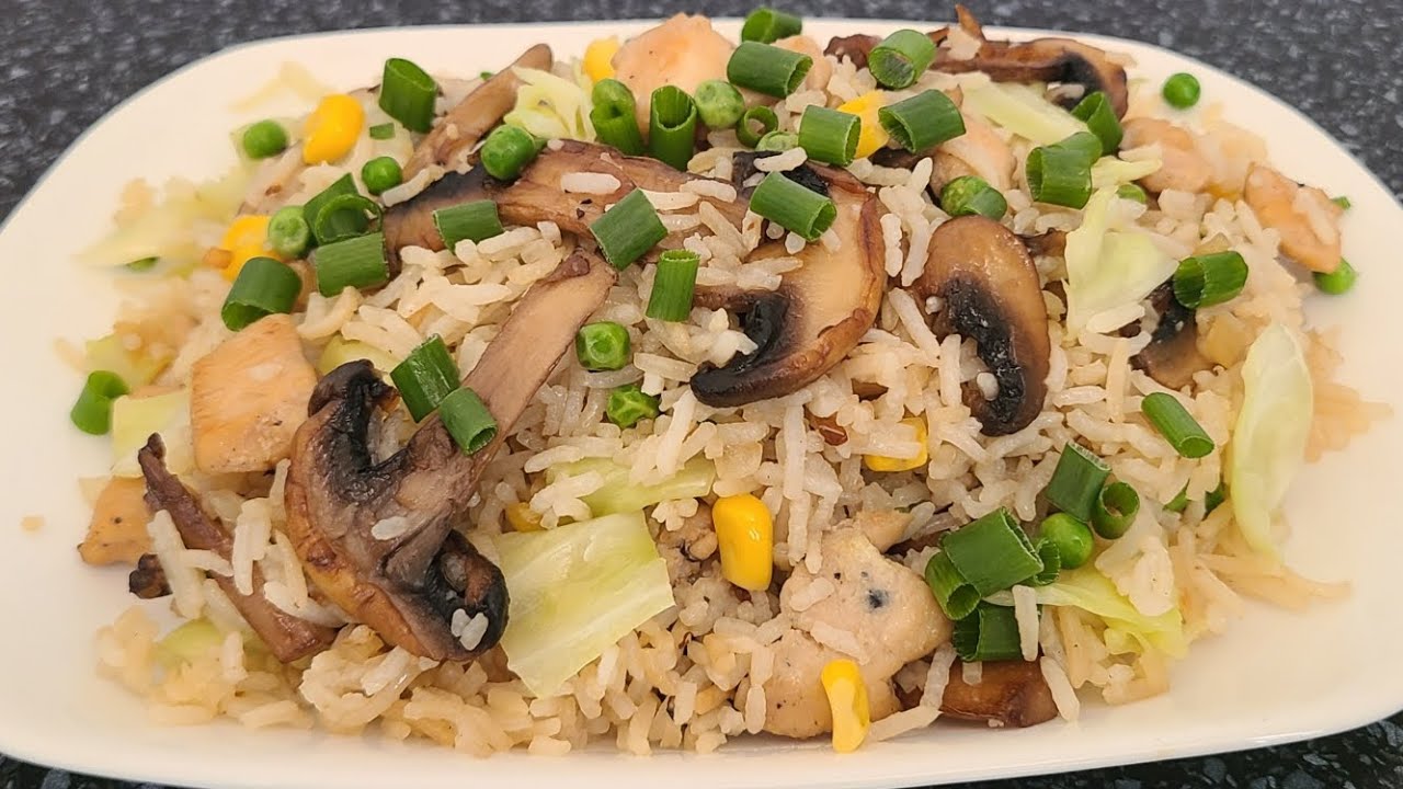 Savory Chicken Mushroom Fried Rice. Step-by-Step Recipe to Guide You ...