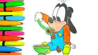 COLORING DISNEY MICKEY MOUSE CLUBHOUSE GOOFY VIDEOS FOR KIDS COLOURING BOOKS PAGES BRIGHT COLOURS