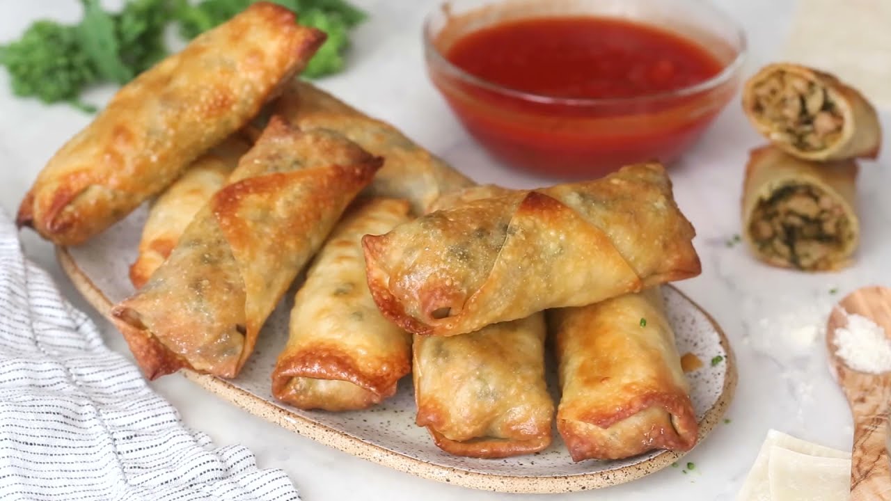 Air Fryer Sausage and Broccoli Rabe Egg Rolls (or oven) YouTube