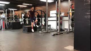 Single leg depth drop to vertical