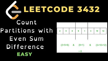 Count Partitions with Even Sum Difference | Leetcode 3432 | Video Solution | C++