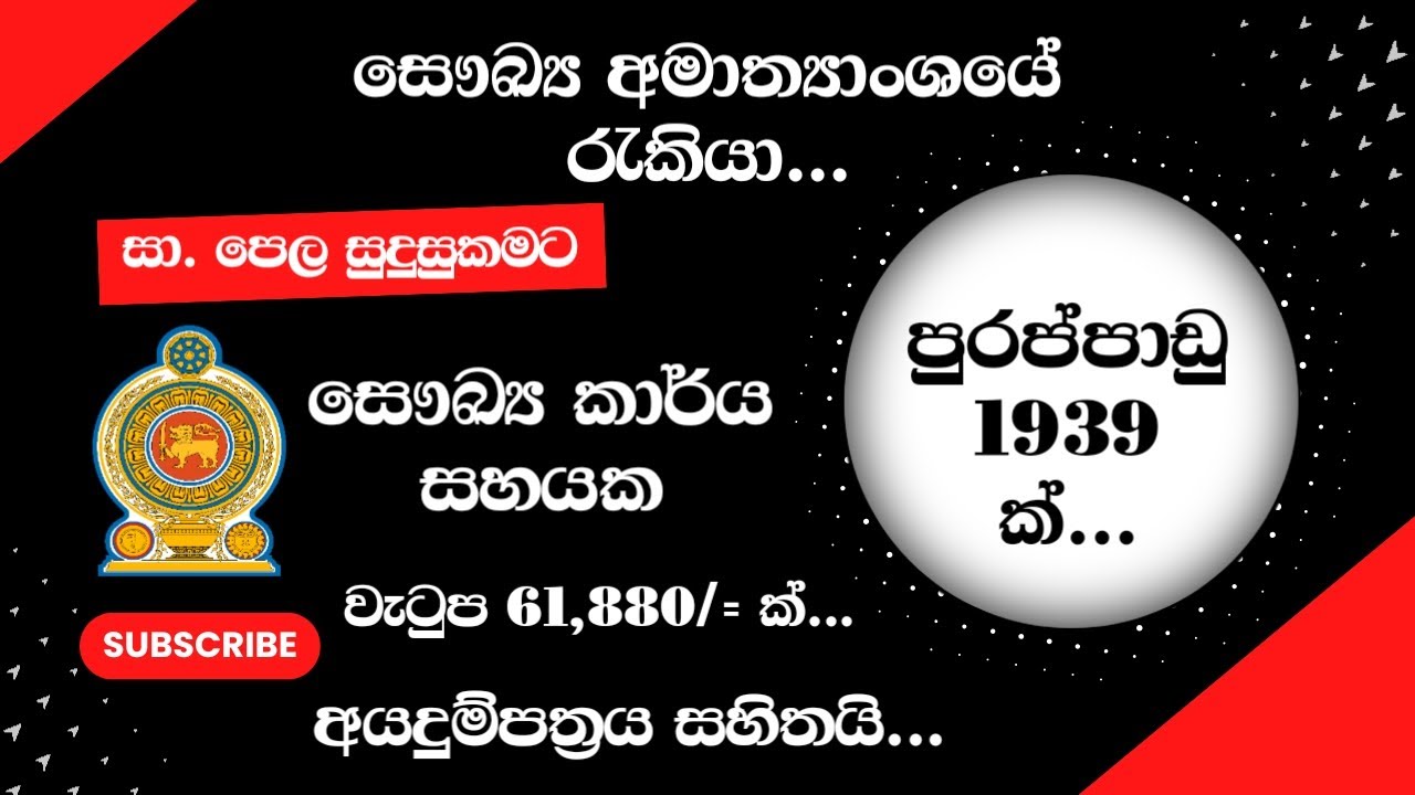 Health Ministry Jobs | Government Jobs | Shan Creation | Jobs 2025 | After O/L Jobs | Ministry Jobs