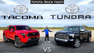 TOYOTA SHOWDOWN!  2024 Toyota Tacoma vs. 2024 Toyota Tundra: Comparison