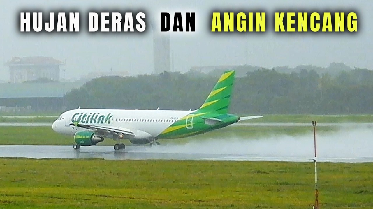 Meneggangkan .. Hujan Sebentar Langsung Banjir | Penerbangan Di Bandara Soekarno Hatta Jakarta CGK