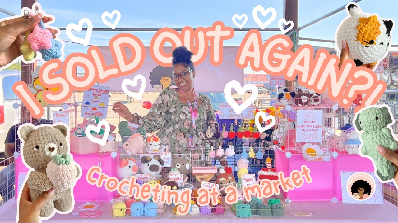 I sold out again. . .| BUSY Farmers Market Vlog | Crochet with me at a market