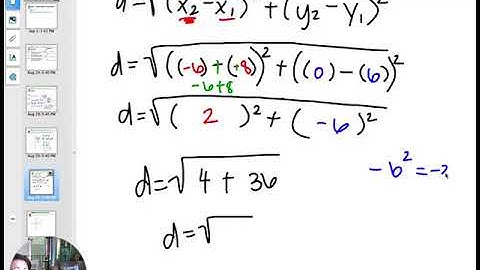 Section 1.3 Notes - Distance & Midpoint Formulas